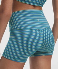 LULULEMON ALIGN SHORT 4"~Jacquard Stripe Blue Yellow~SIZE 4~LAST ONE~NWT