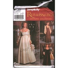 Simplicity 8735 Renaissance Costume Pattern Andrea Schewe Gown Size 4 6 CUT