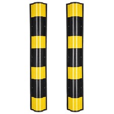 31" Rubber Round Edge Corner Guard Protector reflective yellow safety strips 2pc