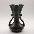 VINTAGE Red Wing Pottery Black Two-Handled Vase #505