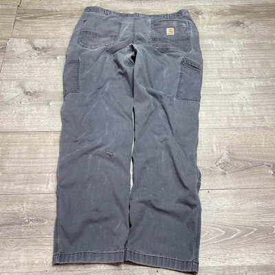 Carhartt Double Knee Work Pants Men's Gray Canvas Duck Heavy 40x30