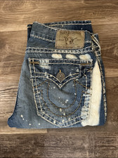 Vintage Bleach Splatter True Religion Ricky Super T Jeans Y2K Designer