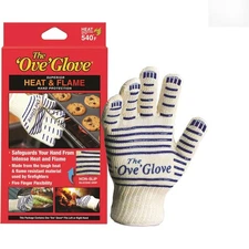Exceptional Heat Protection Oven Mitt - Flame Resistant, Five-Finger Flexibility