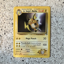 lt surge's raichu pokemon card value Lt. Surge's Raichu [1st Edition] #28 Prices | Pokemon Gym Heroes