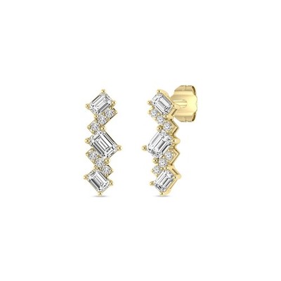 Lab Grown Diamond Smaragd Cut Ohrstecker 0,50 ct 14K Gelbgold