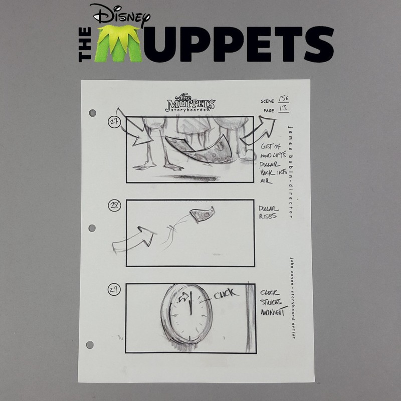 Image 9 of The Muppets (2011) - Production Used Storyboard, Statler's Dollar, Time Runs Out
