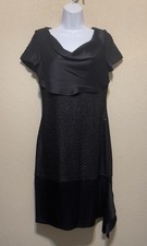 St John BLACK SHIMMER Caviar Dress SZ 4 NEW $1395