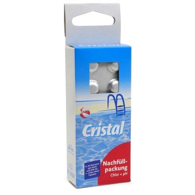 Cristal Nachfüllpackung Chlor + pH 2x 30 Tabl. Pooltester Wassertester Pooltest