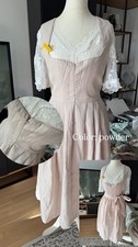 Luxury Dirndl in Puder-Beige – toller Stoff, EDEL Gr. 34 (70 cm) NEU!