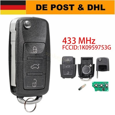Für VW Eos Golf V Plus Jetta Touran bis 06.2006 Funk Schlüssel 1K0959753G 433MHz