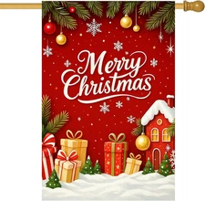 Merry Christmas Decorations Snowflakes Ornaments Garden Yard Flag Outdoor 28X40"