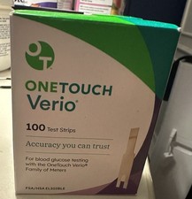   One Touch Verio Test Strips 100 Ct exp.12/31/26 Sealed Dmg Box  