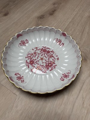 Meissen Porzellan Schale D 20,5 cm 1. Wahl Indisch Purpur Blumen Gold, Schwerter