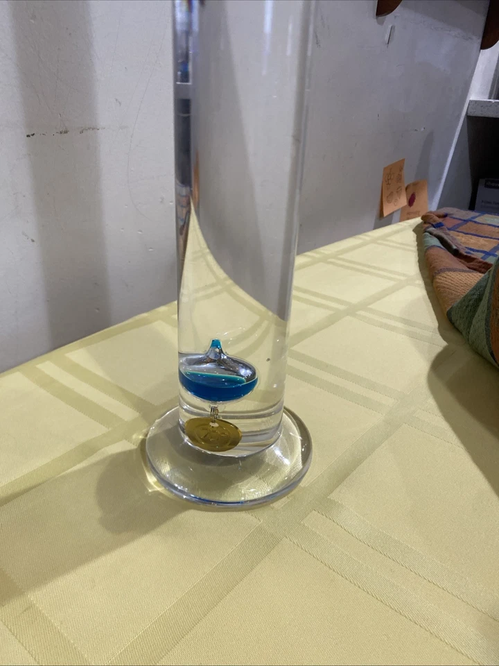 "Termómetro de vidrio Koch Galileo vintage 18"" 7 recipientes multicolores Alemania" Foto 3 de 4