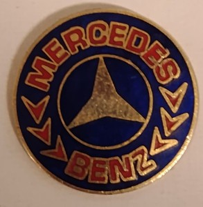 Vintage Mercedes Benz Blue With Red Words Logo Lapel Pin