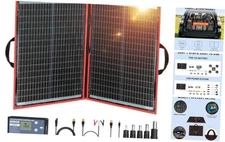  100W Portable Foldable Solar Panel Kit (19x26in, 5.3lb), with Separate 110W