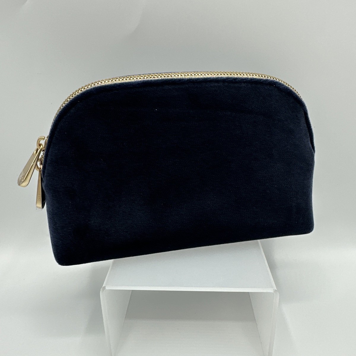 DIOR Beauty CD Logo Elegant Blue Velvet Clutch Cosmetic Bag