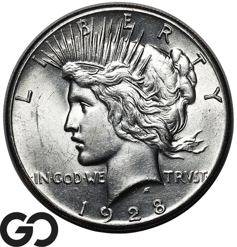 1928 Peace Dollar, Series Low Mintage, Gem BU++ Key Date