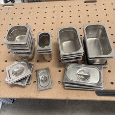 Job Lot! Stainless Steel Gastronorm Pan Gastro Container Food Storage & Lids