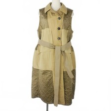 Gabardina DRIES VAN NOTEN 15AW Docking acolchada sin mangas talla L beige usada