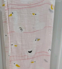 Infant Swaddle Blanket Pink with White Duck Goose Bird Graphic Unbranded
