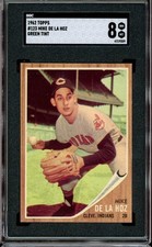 1962 Topps Baseball #123 Mike De La Hoz Green Tint SGC 8