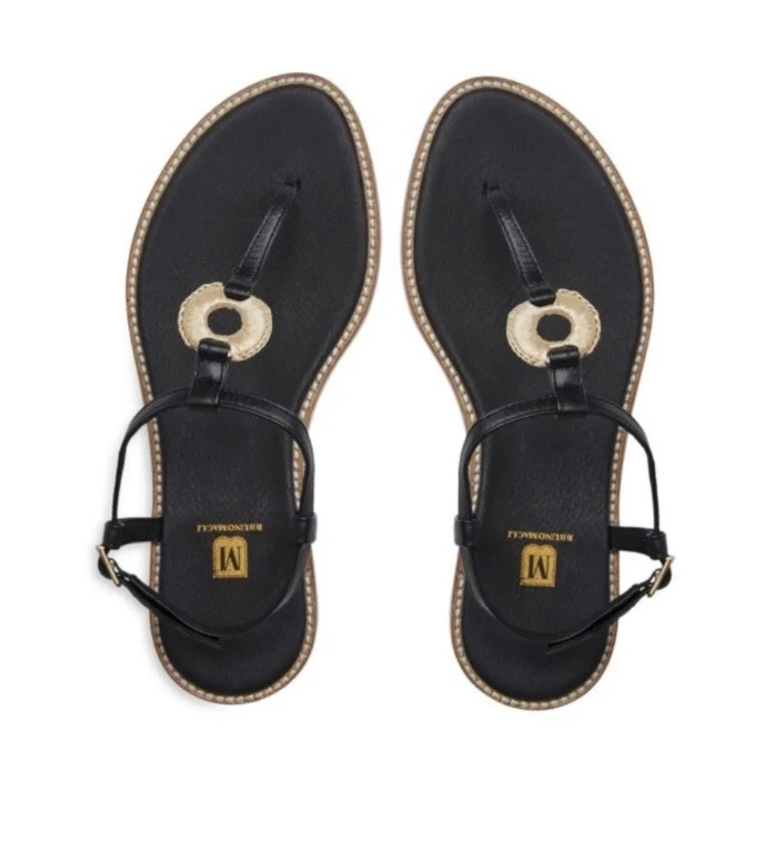 NWOB Bruno Magli Jenna Leather TStrap Sandals - Image 2 of 4