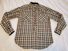 Vintage Miss Fashionality Permanent Press 3/4 Button Up Plaid Shirt Womens 15-16