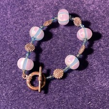 A Handcrafted Glass Beaded Bracelet for Women turquoise