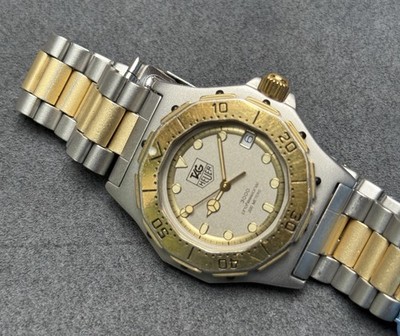 👍 Vintage TAG HEUER 3000 Series 934.213 MIDSIZE S&G Steel & Gold
