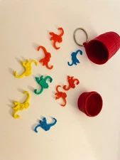 Barrel of Monkeys Mini Key Chain with Multi-Colors of Monkeys