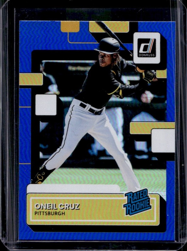 2022 Panini Donruss Oneil Cruz Holo Blue RC Rated #80 Pirates Rookie