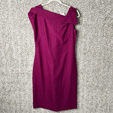 Tahari Dress Women’s 4 Magenta Short Sleeve Asymmetrical Neck Mini Cocktail NWT