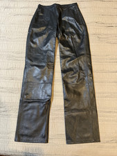 Women's PELLE STUDIO - WILSONS Black Lined Soft Supple Leather Pants Size 2 x 31