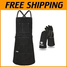 Comfortable Leather Apron with Cross Back Strap
