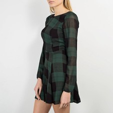 Women’s Reformation Dark green and black plaid A Line mini dress