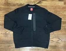 Nike Sportswear Tech Fleece Bomber Full Zip Jacket Black (FB8008-010) Men's Sz L