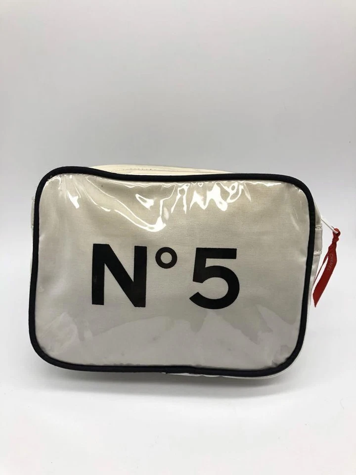 CHANEL пластиковый холст мешок сумка подлинный белый женщин Франция 121291 - Изображение 2 из 4