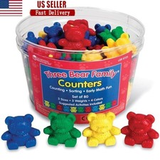 Three Bear Family Counters Early Math Learning  Measurement Skills 80 Pieces US