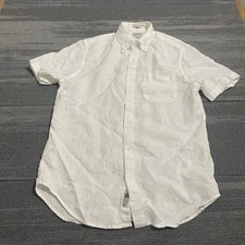 J Crew Shirt Mens Small White Baird McNutt Irish Linen Classic Fit Button Down