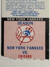 1985 New York Yankees vs Chicago White Sox Season Ticket Stub 8/5 Yankee Stadium