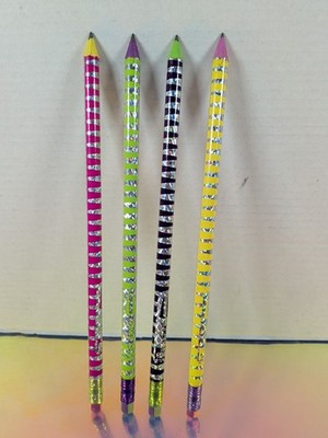 Vintage Yikes Pencil Lot Of 4 Nickelodeon Promo Branded Pencils Holographic