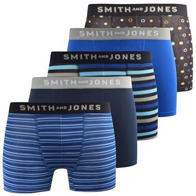 Smith & Jones Herren 5er Pack Designer Boxershorts Komfort Unterwäsche Mode Slips