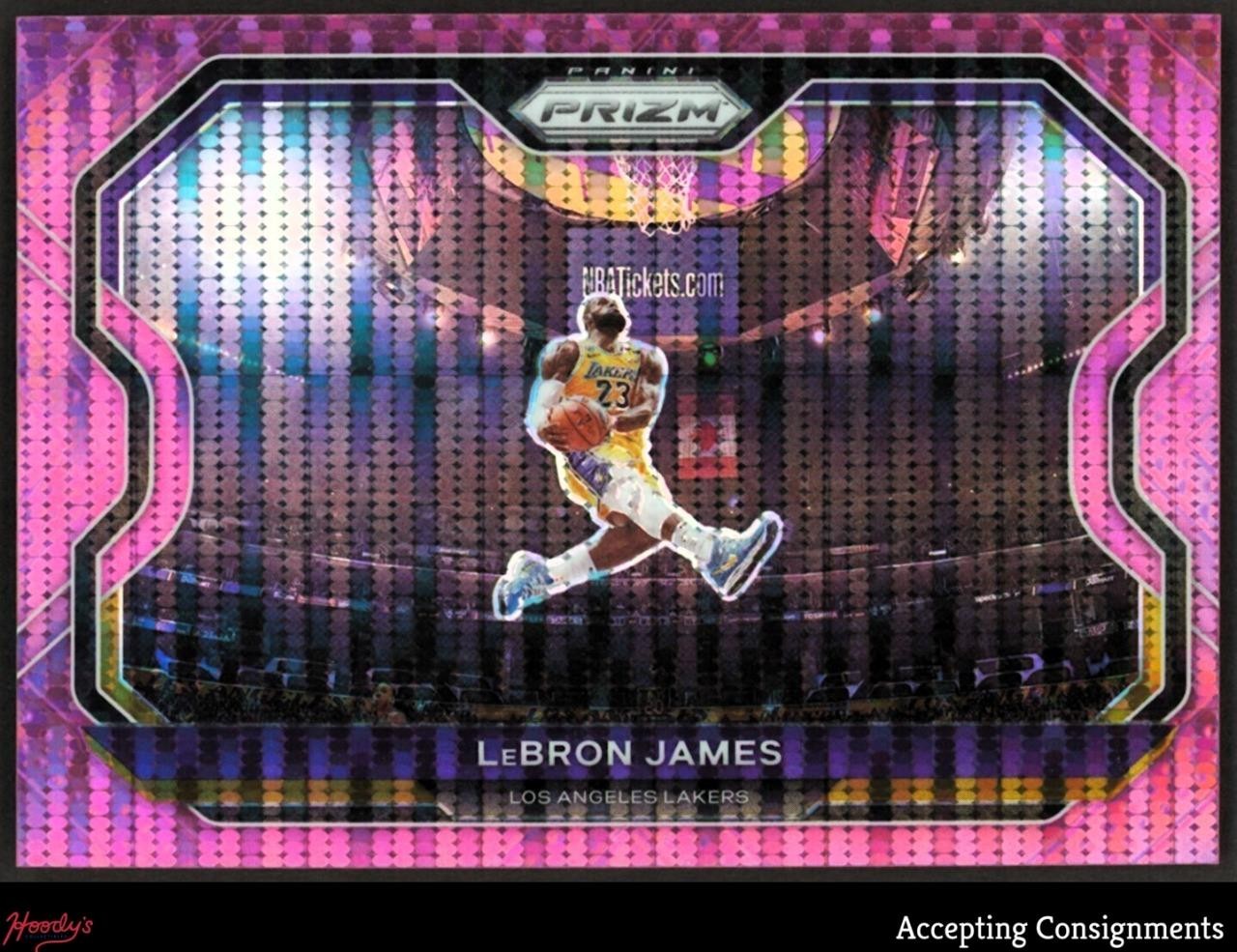 2020-21 Panini Prizm Prizms Pink Pulsar #1 LeBron James 40/42 LAKERS