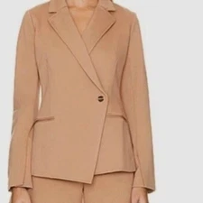 SPANX Single Button Notch Lapel Blazer Light Tan Women's Size L