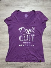 Life is Good Shirt Womens Medium Purple Short Sleeve "Don't Quit Your Daydream"