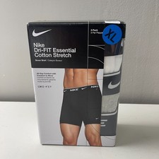 Nike Boxer Brief Underwear Men's XL Dri-Fit Essential Cotton Stretch 3 Pack