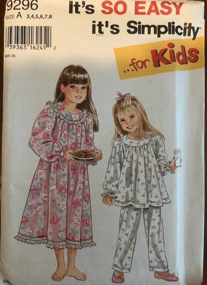 Camisón y pijama para niños con patrón de costura unisex tallas 1-8 dos patrones Foto 4 de 4