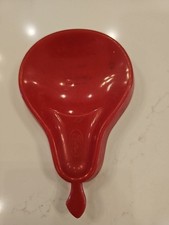 Vintage Fuller Brush Co Red Plastic Pear Spoon Rest Made in USA