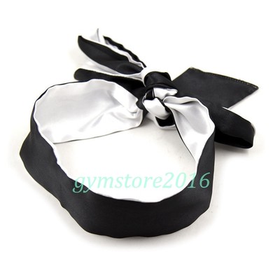 Sexy Reversible Restraint Patch Eye Patch Soft Silk Satin Shade Blindfold Ribbon